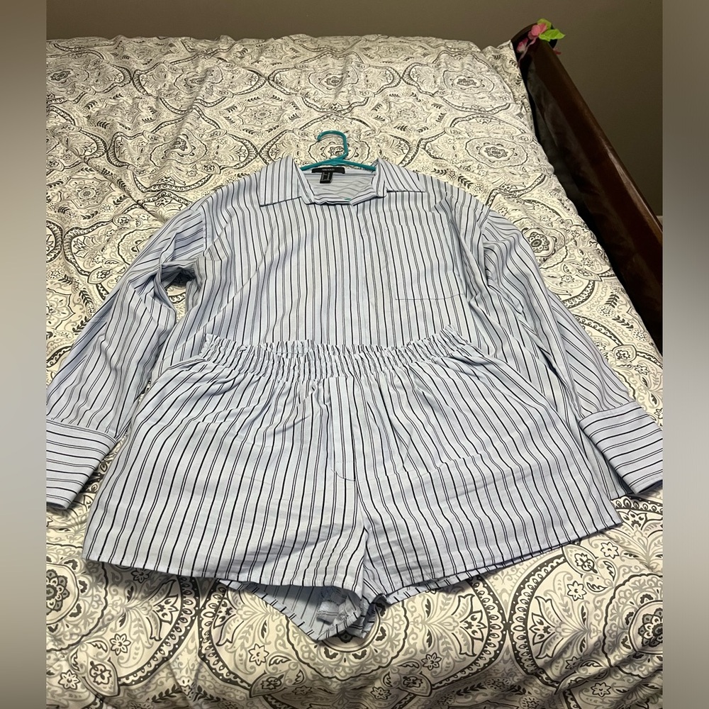 Striped Blue and White Set from Forever 21
